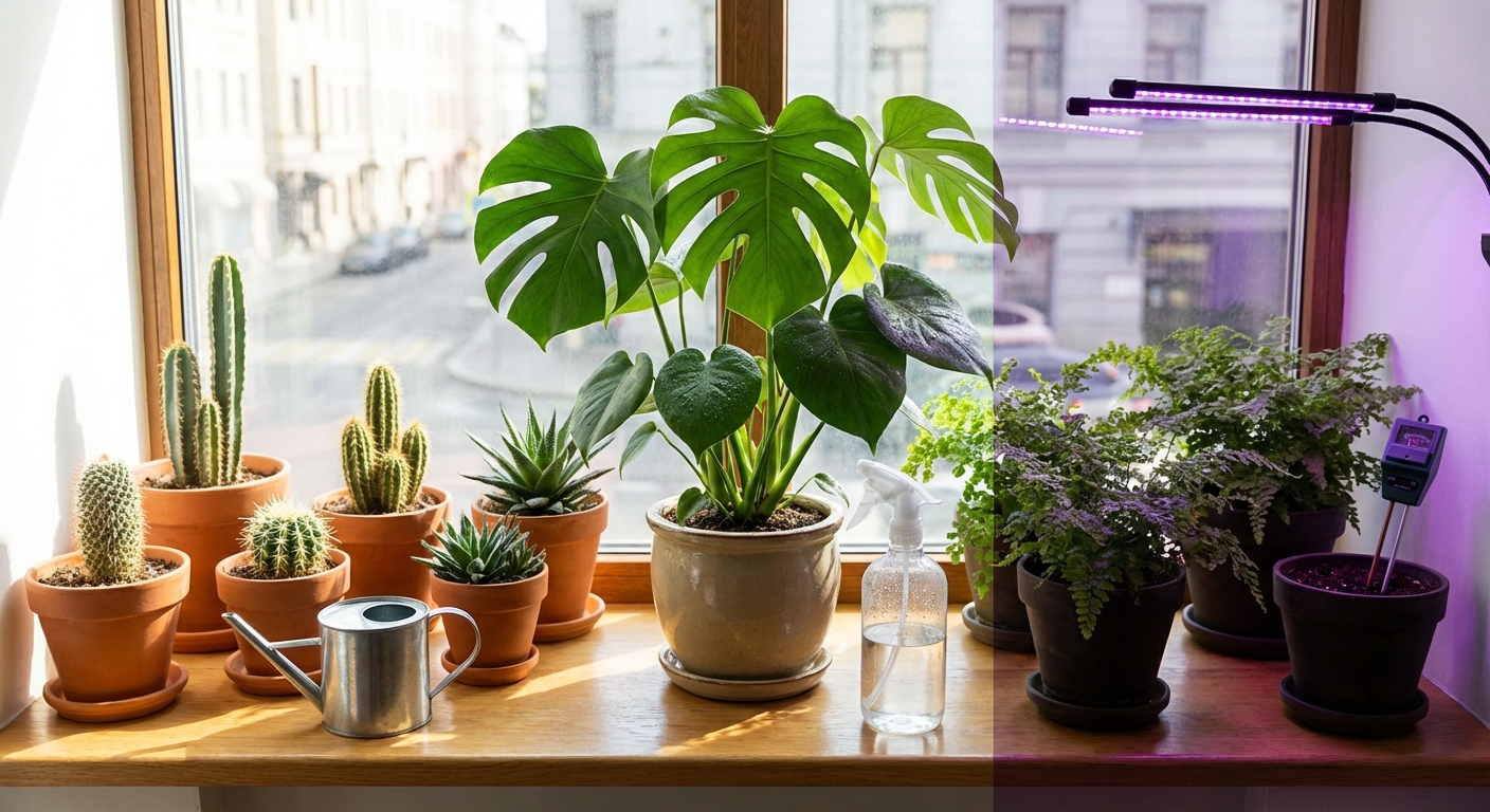 From Desert to Rainforest: How to Water and Light Succulents, Tropicals, and Ferns Differently